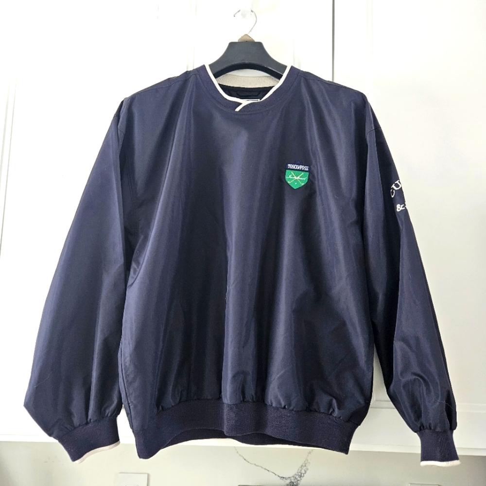Cutter & Buck Golf Wind Rain Jacket Men Size Large Navy Blue Long Sleeve